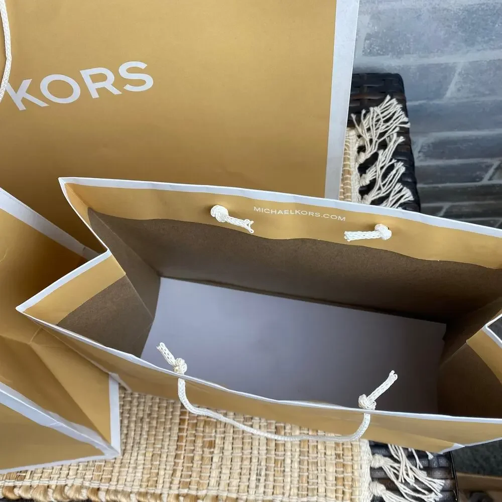 Set of 3 Michael Kors Shopping Gift Bags Size 19x15x7  15x11x6.5  10x8x4